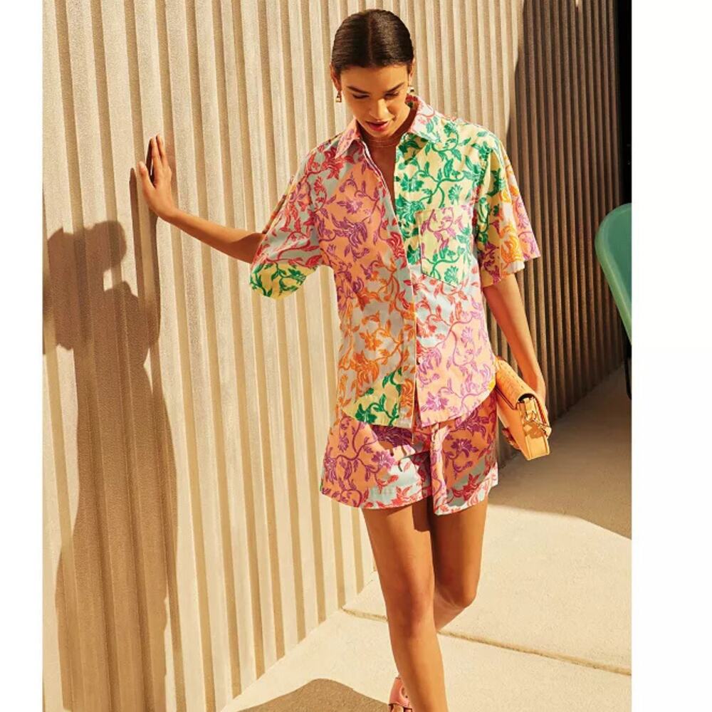 Derek Lam 10 Crosby Keaton Shirt 🎨 Abstract Print | Size 4 | NWT ✨